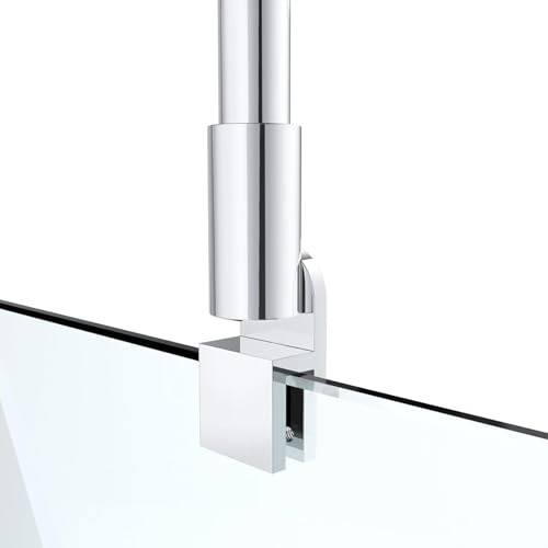 Barra di fissaggio per parete doccia, stabilizzatore doccia circolare in acciaio inossidabile, adatto per barre doccia da 300-450 mm, spessore del vetro 6-10 mm. (Tubi tondi 500-850 mm)