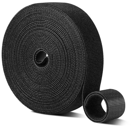 ZGCE Bridas Reutilizables para Cables,Ajustables de Nylon Sujetacables Reutilizables de 3m x 1.2cm, Bridas Negras para Organizador Management de Cables para Oficina, Hogar, Jardín y Más(Negro)