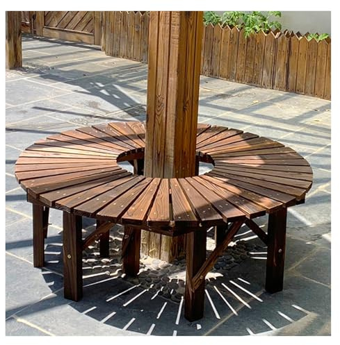 Genérico Banco De Árbol Envolvente, Capacidad De Carga: 400 Kg, Asiento Semicircular,For Patio,Terraza,Césped,Jardín,Patio Exterior.