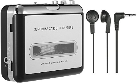 Docooler USB Convertidor Cinta a MP3 and Cassette Player,convierte los cassettes de audio a los cassettes de MP3 digitales para grabar en MP3 o Windows