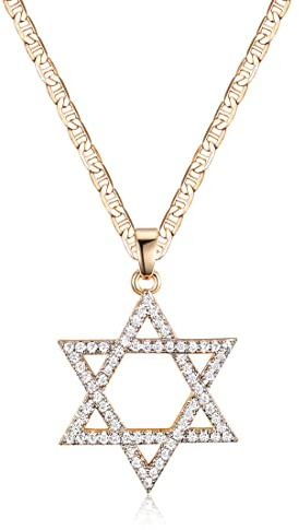 Barzel 18K Gold Plated Crystal Star of David Charm Necklace (24)