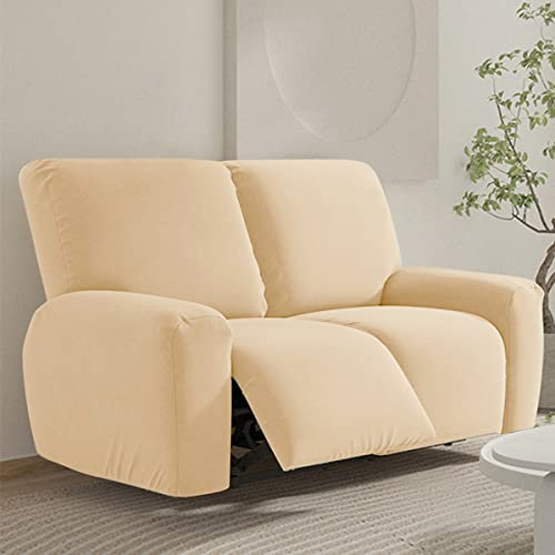 FANSU Recliner Chair Covers 2 Seater for Armchairs with Pockets, Stretch Recliner Slipcover for Electric Chair, Sofa Covers Furniture Protector for Living Room (2 Seater,beige)
