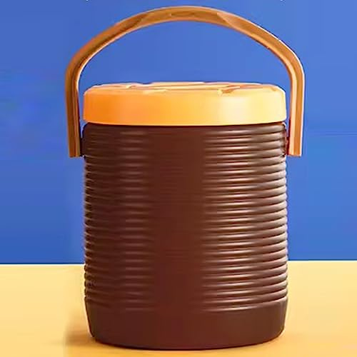 Stainless Steel Insulated Food Containers, Insulated Beverage Dispenser Beverage Cooler Juice Container Insulated Thermal Cold And Hot Coffee Carafe LYWY (Color : Brown, Size : 9L)