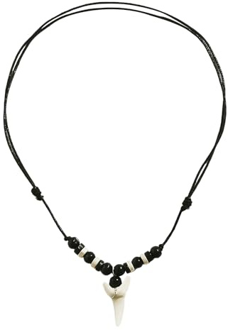 NYGGTYK Collier surfeur avec perles en bois - Pendentif vintage tendance pour homme, Anhängergröße 2 * 3,5 cm, Fil ciré