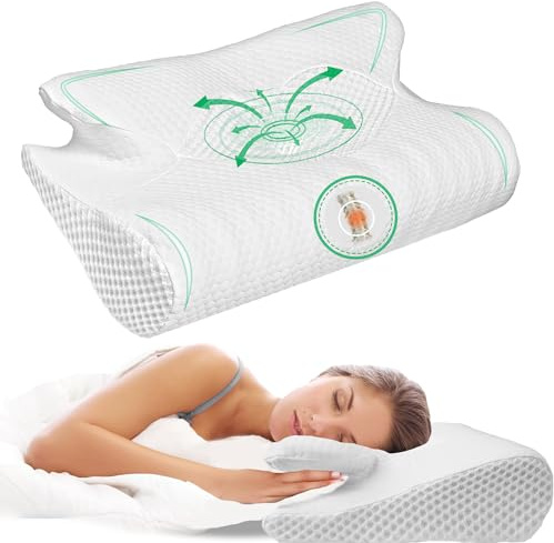 Orthopedic Memory Foam Pillow for Neck and Shoulder Pain – Cervical Ergonomic Neck Support Pillow for Side Sleepers – Firm Pillows for Sleeping, Contour Pillow for Better Spine Alignment