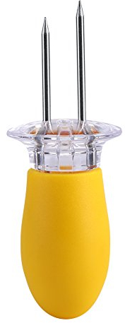 Akozon 8 Pièces Porte-Maïs en Acier Inoxydable, Brochettes d'épis de Maïs avec Poignées Emboîtables, Dents de Fourchettes pour Barbecue et Fêtes de Cuisine - pour Manger