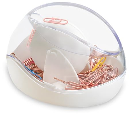 200pcs Paper Clips with Paper Clip Holder for Desk,Magnetic Paper Clip Holder for Desk,Non-slip Stability Design, Unique Magnetic Design for Neatness, Cute Office Supplies for Desk Organizer