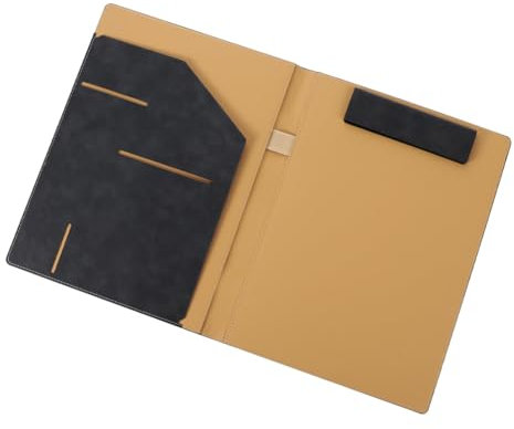 Dokumentenmappe A4 Klemmbrett PU Leder Schreibmappe Magnetverschluss Konferenzmappe mit Dokumentenfächern Mappe mit Stiftehalter Aktenmappe Register Organizer Portfolio für Dateien Speichern