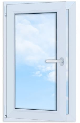LORAC | Plastfönster vitt 600 x 1 000 mm, 60 x 100 cm, PCV, DIN vänster, lutbar och justerbar, 2-vägs glasning, energisparande – fönster med CE-certifikat för källare och lägenhet