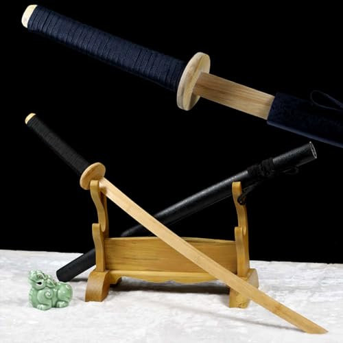 Spade katana in bambù naturale da 100 cm,spada da allenamento giapponese da samurai in legno con paramano in legno,bokken fatto a mano per regalo,esposizione,kendo,cosplay,collezione,decorazione