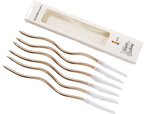 Whltzf 6pcs Polyvalent Incurvé À Gâteau À Gâteau Multiplié Incurvé Ornement Bougie pour Le Festival Les Décors Fête Amélioration Conception Bougies Unique