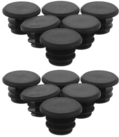 Mikinona Tapones de Manillar para Bicicleta de Montaña y Carretera Juego de 5 Pares Tapas de Plástico Negro Aplicables Protección Ligera y Resistente Accesorios para Ciclismo Outdoor