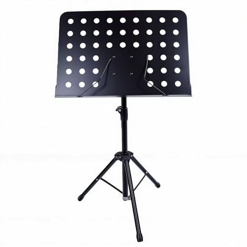 Eujgoov LD316 Svart Hopfällbart Notställ, Justerbart Höjd Heavy Duty Bärbart Notställ för Violingitarr Guzheng Saxofon, Lätt Hopfällbart Instrumentställ för övningsframförande
