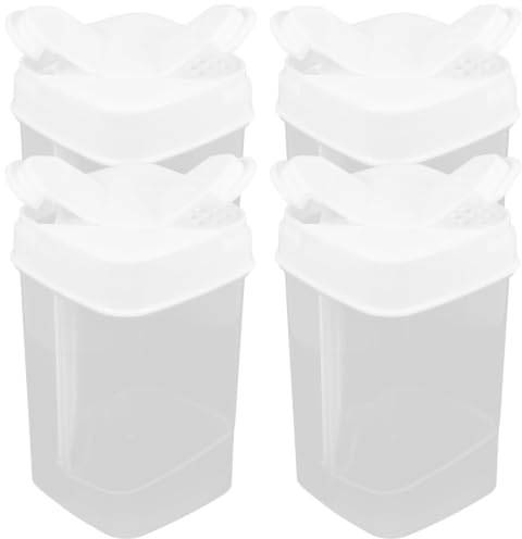 PRETYZOOM Boîte à Sel et Poivre pour Présents de Pendaison de Crémaillère 4 Pièces avec Double Couvercle, Diviseur Amovible, Design Portable en Pp, Capacité Environ 5g