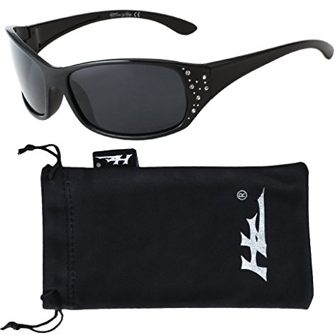 Hornz HZ Serie Elettra – Gafas de sol polarizadas para mujer Marco negro de medianoche - Lente de humo oscuro