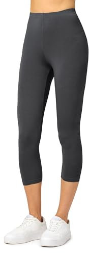 Merry Style Damen Leggings 3/4 Capri Leggings aus Viskose MS10-144 (Graphite, L)