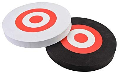SHARROW Archery 2pcs EVA Foam Archery Target Round Moving Arrow Target Face 25cm for Arrow Hunting Practice Game (1 x Black + 1 x White)