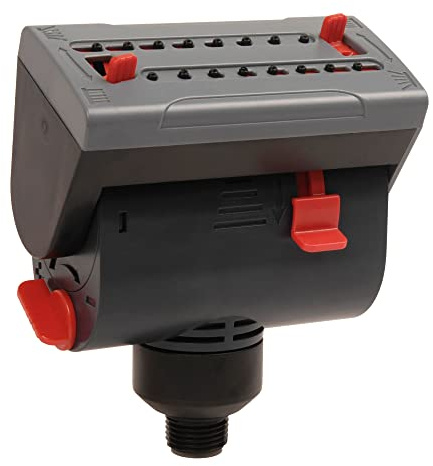 Eden Testa irrigatore oscillante mini turbo regolabile a 4 vie per prato e giardino; connettore filettato da 1/2 adatto per la maggior parte delle basi degli attrezzi da giardino (modello #16028)
