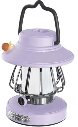 Colcolo Camping-Laterne, Camping-Licht, 3 Beleuchtungsmodi, Dimmen, tragbare Camp-Laterne, Zeltlampe für Reisen, Rucksackreisen, Wandern, Picknick, lila