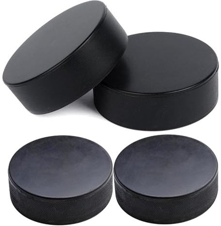 Ice Hockey Pucks - 4-Pieces Foam Ice Hockey Pucks | Practice And Classic Training Ice Hockey | 3-Inch Diameter 1-Inch Thickness | Standard Size Lightweight Soft Foam Hockey Pucks For Roller Hockey