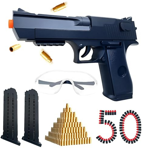 Shell-Ejecting Toy Gun Blaster - Toys for Ages 6+ Kids Teens Adults, Safe Foam Bullets with 32ft Range, ASTM-Certified & Goggles, Perfect Christmas Birthday Gift