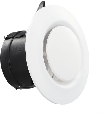 Griglia di ventilazione da soffitto montabile in materiale ABS per volume d'aria regolabile e migliore scarico dell'aria interna e riduzione del rumore (75 mm)