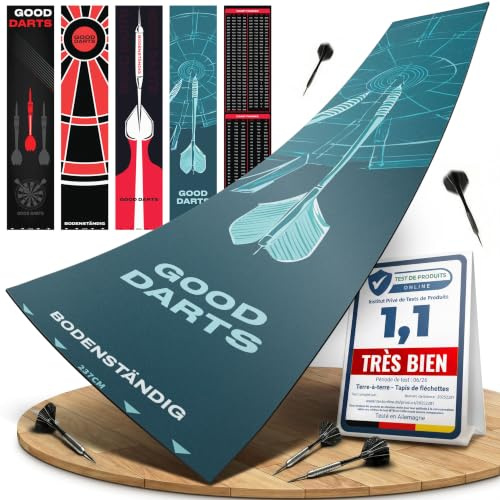 Bodenständig Tapis de lancer pour fléchettes avec ligne de lancer, barre de points et protection