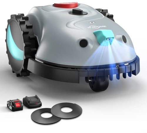 (2026 Upgrade) YARDCARE V100 Robot Cortacésped sin Cable Perimetral con Navegación por Visión, Detección de 150 Obstáculos, hasta 150 m², con batería de 4 Ah, Cuchillas de Repuesto, Banda magnética