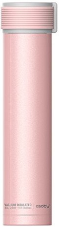 Asobu The Skinny Mini 8oz Fashion Forward Double Wall Stainless Steel Insulated Water Bottle Rose