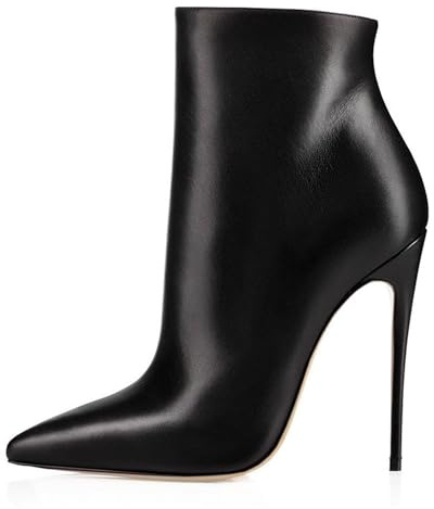 elashe Stivaletti Donna con Tacco|120mm Elegante Tacco Alto Blocco Stivaletti | Classiche Stivaletti Donna Inverno Nero EU45