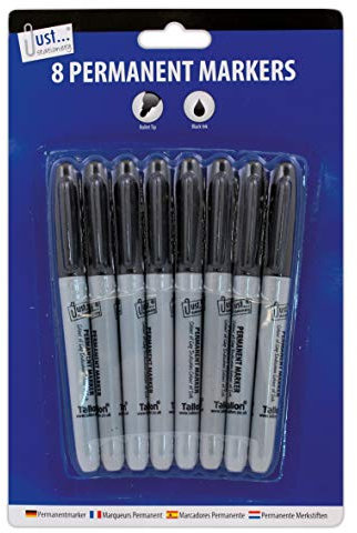 Just stationery 8 Black Permanent Markers Black