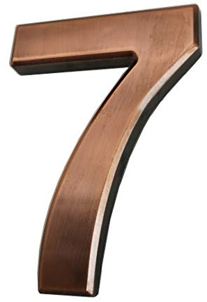 4 Inch Mailbox Numbers 7, Door Address Number Stickers for House/Apartment/Floor, Bronze/Silver, by Hopewan. (7, Bronze)