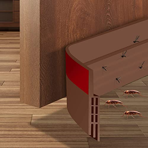 Flintronic Burlete de Puerta, Tira de Burlete Bajo Autoadhesivo, Silicona, para Aislamiento Acústico, Prueba de Viento, Anti-bug, Agua (5 x 100CM, Marrón)