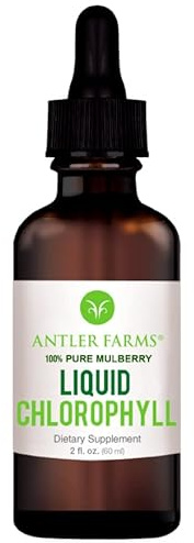 Antler Farms – 100% Natural 12,000 mg Liquid Chlorophyll Drops, Concentrated Extract 2-8X Stronger, 60 Servings, 2 oz - Immune Support, Energy Booster, Detox, Fresh Mint Flavor