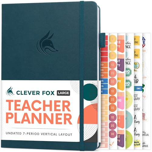 Clever Fox Teacher Planner, School & Homeschool Book, B5 Size Dark Teal