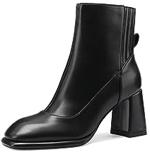 QUEEN HELENA Tronchetti Stivaletti con Tacco Donna K3257 (Nero, Numeric_36)