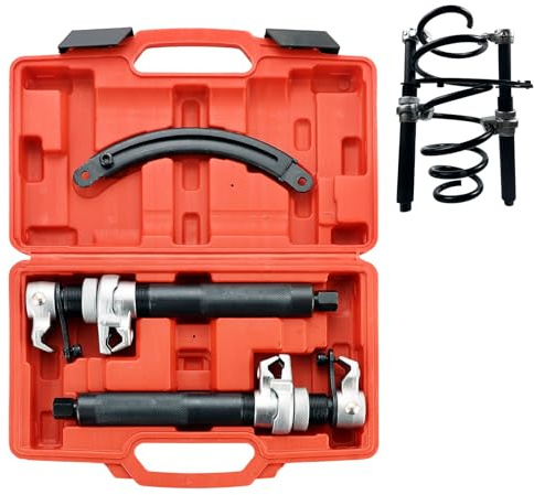 NYXOVA Coil Spring Compressor Tool, Heavy Duty Macpherson Strut Spring Compressor Tool,Ultra-Rugged Strut Spring Compressor Tool with Safety Guard,2200lb Capacity 11in Jaw Opening