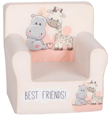 Gomoor Kindersessel ab 1 Jahr – Bequem und Leicht – Sessel Kinderzimmer – Waschbarer Bezug – Weiche Schaumstoffpolsterung (Beste Freunde)