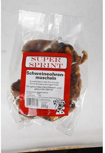 30 gusci di specie di maiale Super Sprint da 250 g per cani, cibo per cani, orecchie di maiale, 7,5 kg