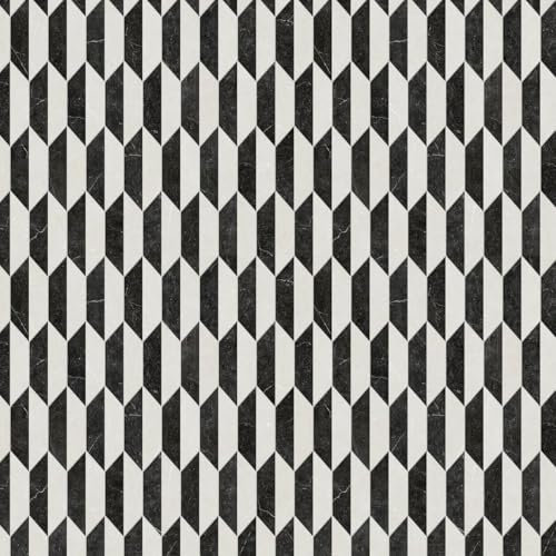 VINYL FLOORING UK Black-White Designer Effect Vinyl Flooring Sheet For Kitchen Bathroom Living Room Dining Room 2.5mm Thick With Textile Backing 10 Years Warranty-9m(29'5) X 4m(13'1)-36m²