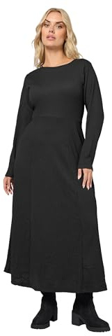 Yours Curve Textured Flared Maxi Dress - Women's - Plus Size Curve Black