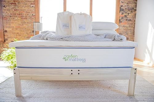 My Green Mattress Organic Latex Mattress Topper - 2 Inch GOLS Certified Dunlop Latex, GOTS Cotton Removable Cover, Breathable Soft Comfort Layer for Mattress Upgrade, Natural Color - Twin
