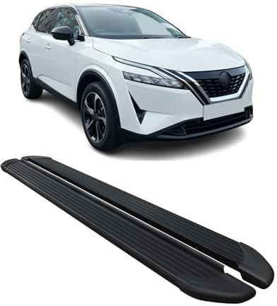 OMAC Faldones Laterales Estribos Laterales Schweller Compatible con Nissan Qashqai III J12 2021-2026 Aluminio Negro