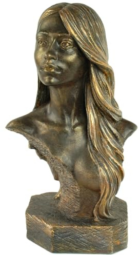 Escultura Decorativa Ariadna. Figura Busto de Mujer, Hecha a Mano. Escultura artística Exclusiva, Busto Decorativo. Decoración contemporánea en Resina acrílica. (Bronce)