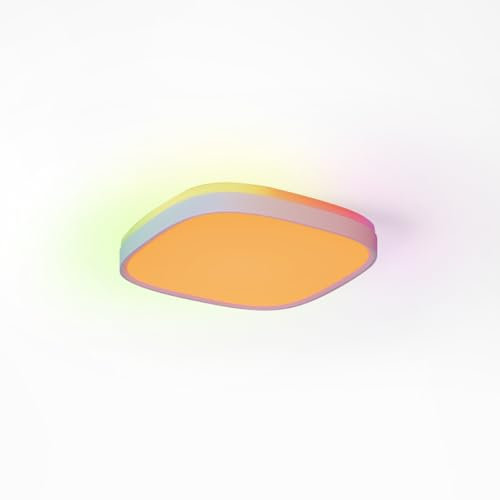 Govee Deckenlampe RGBIC Smart, 24W LED Deckenleuchte dimmbar, 2400LM Deckenlampe Schlafzimmer Kompatibel mit Matter, Alexa & Google Home mit 16 Millionen DIY Farben, für Wohnzimmer Küche Flur, 30cm