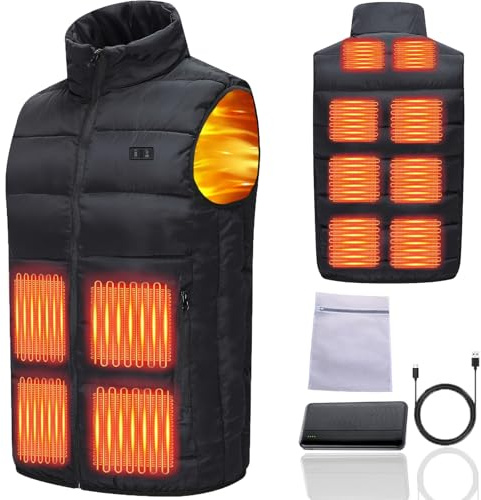 Ahigh Gilet chauffant pour homme et femme avec batterie incluse, rechargeable par USB, veste chauffante d'hiver, 20 000 mAh, 3X-Large