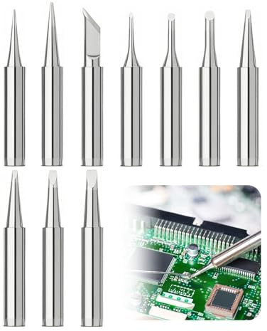 NiceBest Puntas Soldador Estaño 10 Piezas, 900M Kit de Punta de Reemplazo de Soldadura para Estaño para Soldar Electronica, Accesorios de Soldadura para Hakko Radio Yihua Atten Ryobi