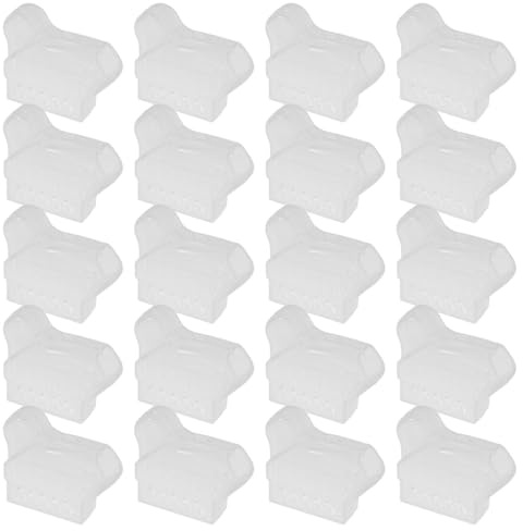 FRCOLOR 20 Fundas Protectoras Transparentes para Cepillos de Dentaduras Postizas Estuche Portátil Higiénico de Plástico para Cuidado Dental Tapa Protectora para Viaje y Uso Diario