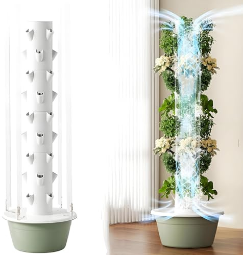 Kit di sistemas di coltivazione idroponicas con luci di coltivazione a LED, torre idro-ponica verticale, giardino di erbe aromatiche da interno, timer automatico, per frutta e verdura 9thfloor