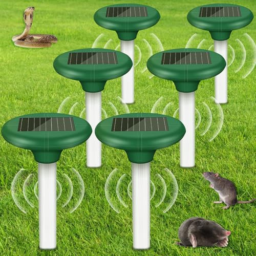 Ahuyentador solar de topos: 2 unidades, ahuyentador de topos, solar, IP65, resistente al agua, ultrasonido, para ahuyentar topos y plagas para el jardín